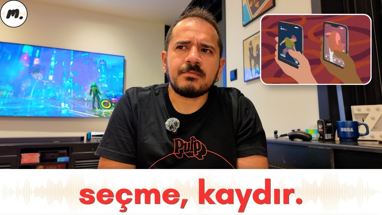 video thumbnail: "seçme, kaydır." (don't choose, scroll.)
